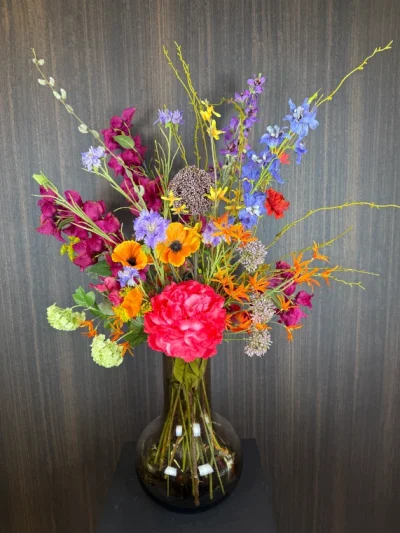 gekleurd zijden bloemen boeket